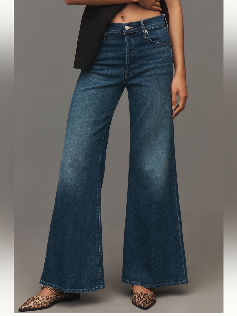 NWT sz 31 Mother Tomcat Roller Skimp mid rise wide leg wash Perfectly Imperfect - Picture 2 of 14